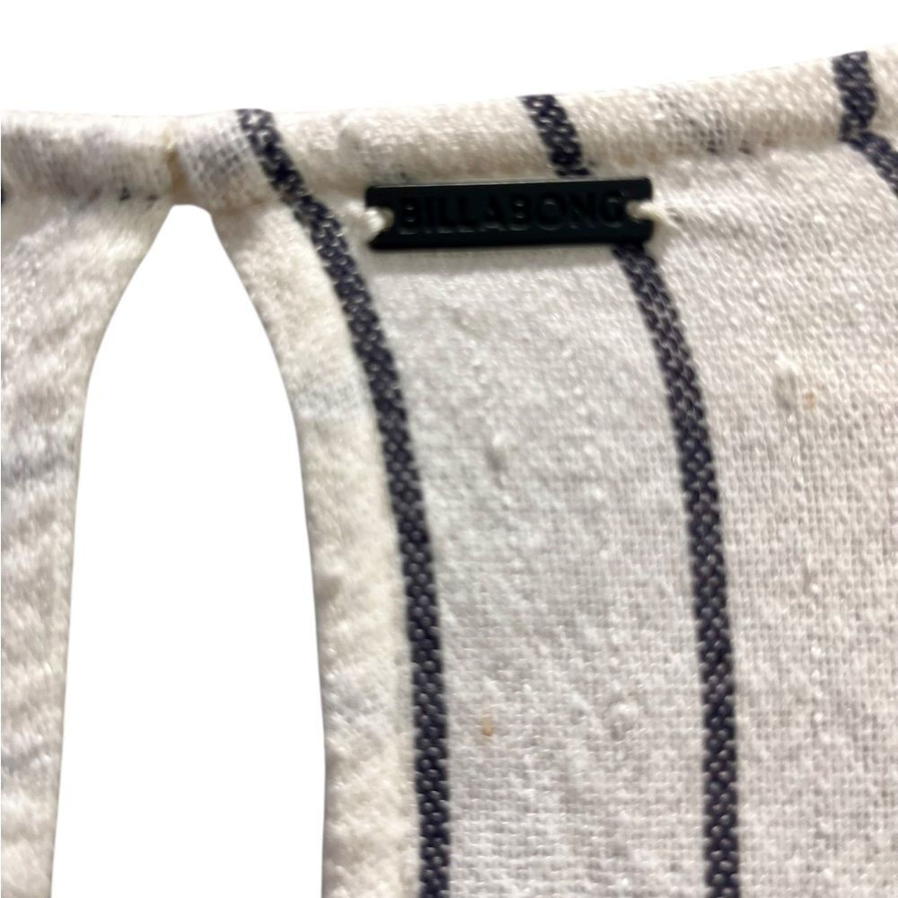 Billabong Robe Life White and Black Plunge Neck Striped Dress small - Picture 3 of 15